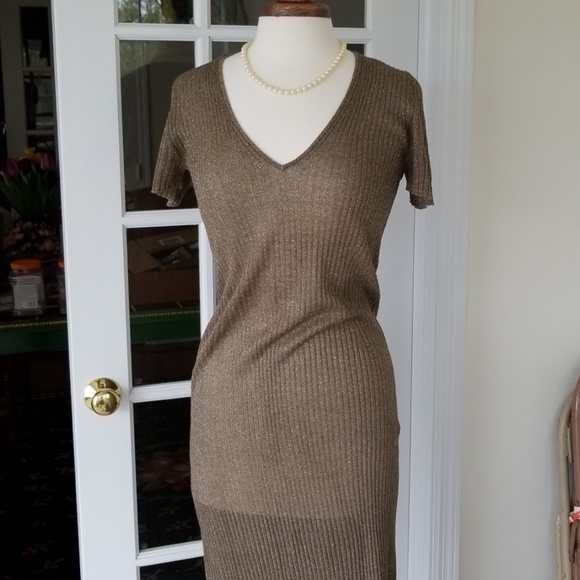 ⬇️⬇️Zara Maternity Mood Metallic Dress (NOT LINED) - Picture 2 of 7